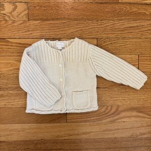 Jacadi Cream Knit Baby Cardigan